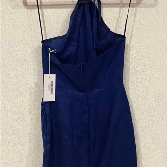 Reformation Dory Linen Danube Blue Dress Size 0 NWT $218 - Picture 3 of 7